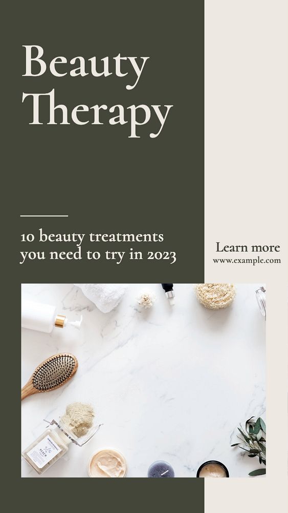 Beauty therapy  Instagram story template, editable text