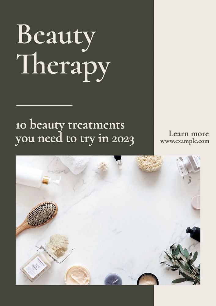 Beauty therapy  poster template, editable text and design