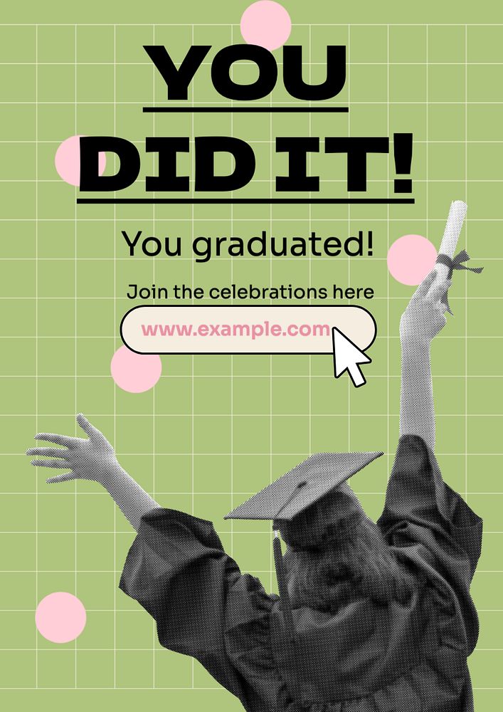 Graduation poster template, editable text and design