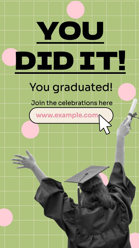 Graduation Facebook story template, editable design