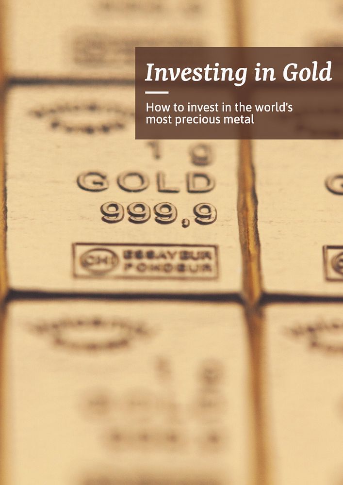 Investing in gold  poster template, editable text and design