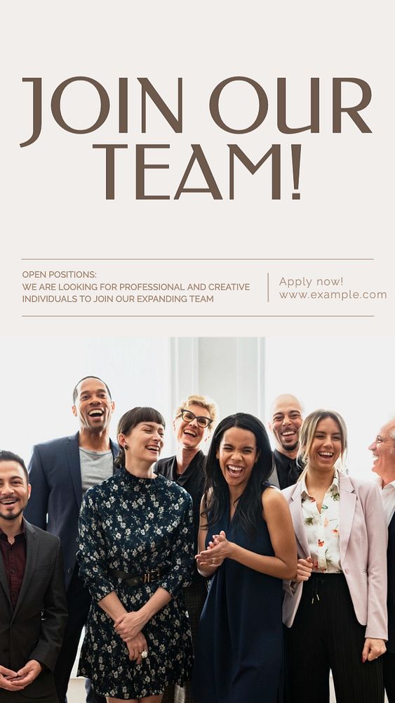 Join our team  Instagram story template, editable text