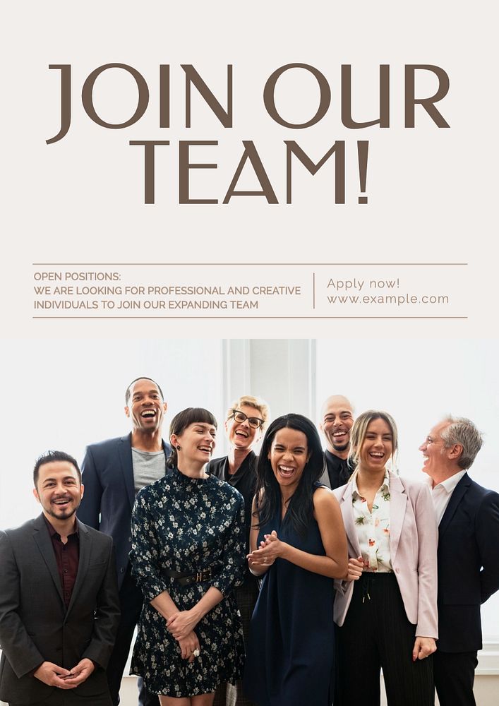 Join our team  poster template, editable text and design