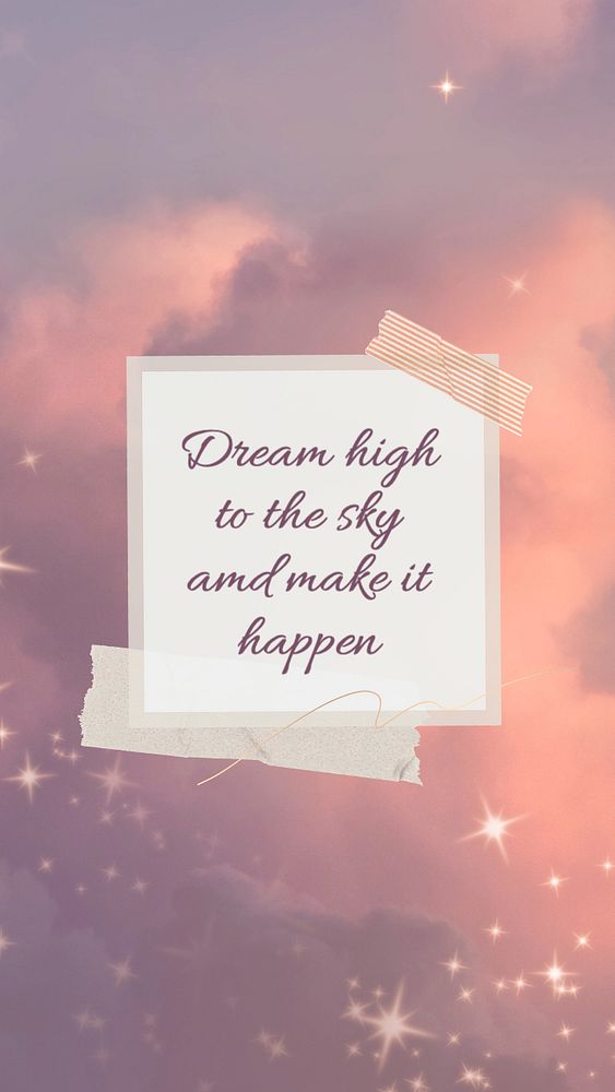 Dream high quote  Instagram story template, editable text