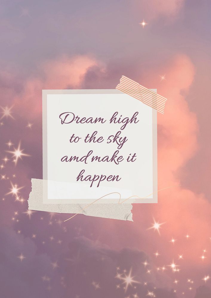 Dream high quote  poster template, editable text and design