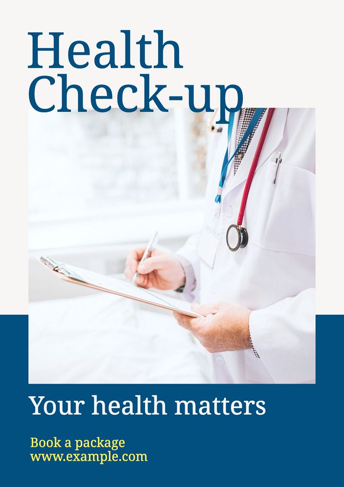 Health check-up  poster template, editable text and design