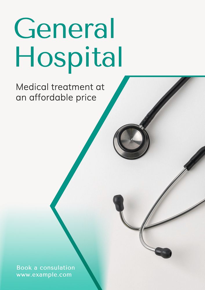 General hospital  poster template, editable text and design