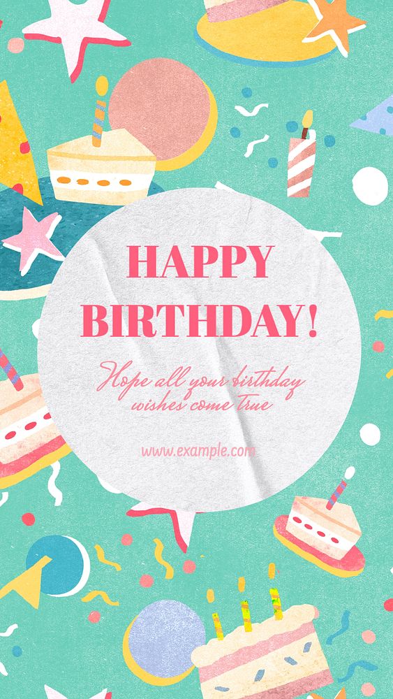 Happy birthday  Instagram story template, editable text