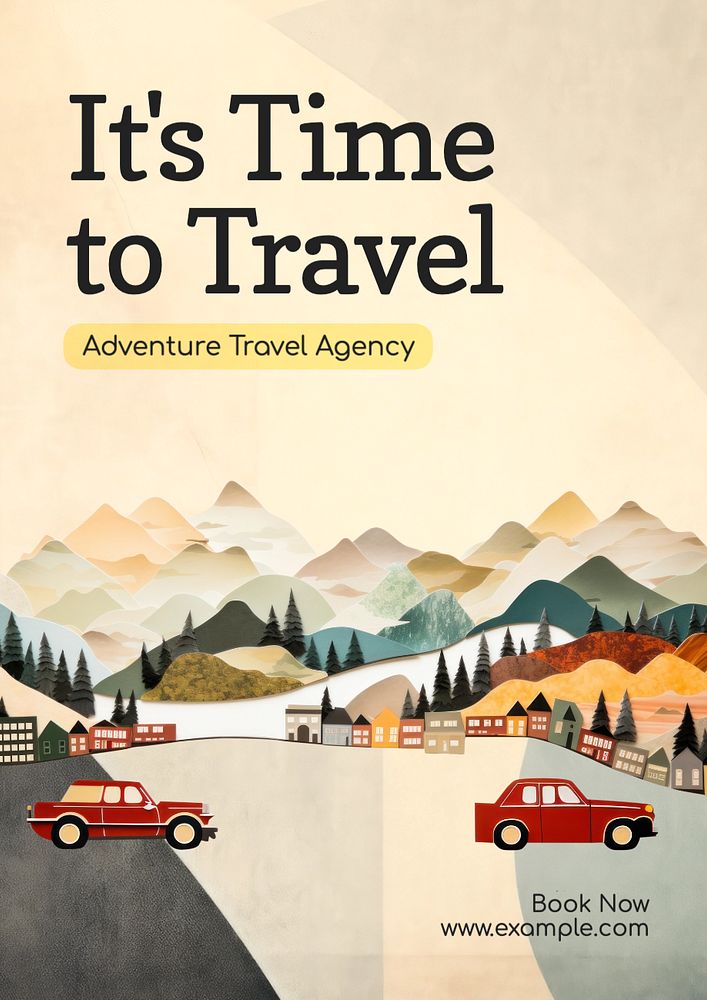 Travel agency poster template, editable text and design