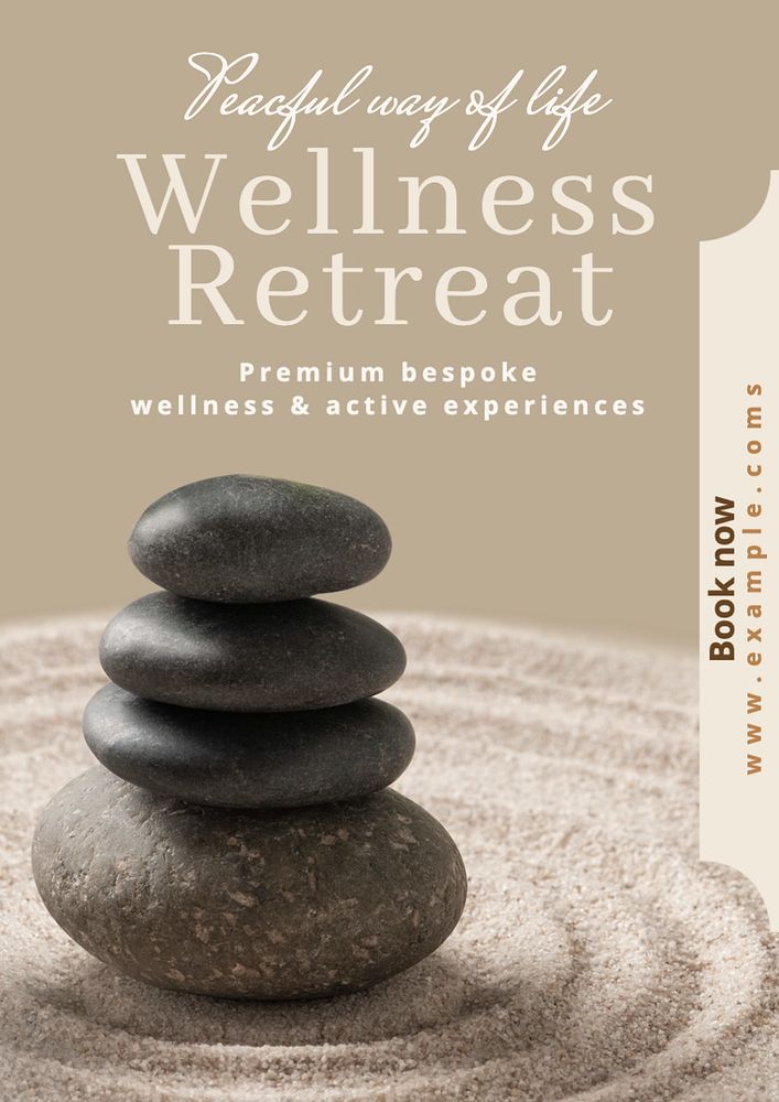 Wellness retreat poster template, editable text and design