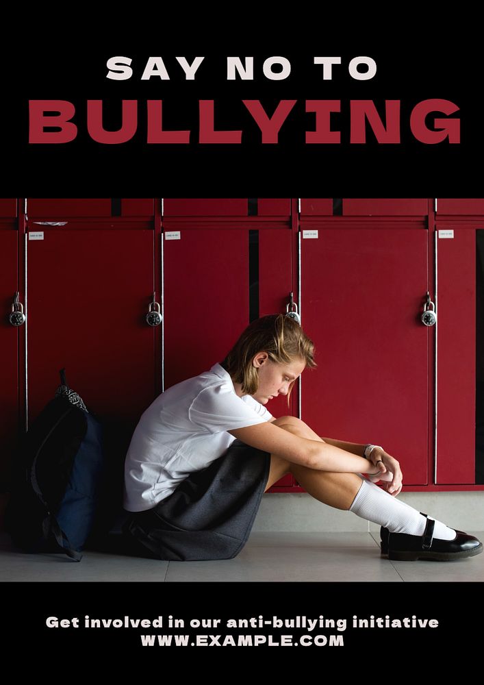 Anti-bullying  poster template, editable text and design