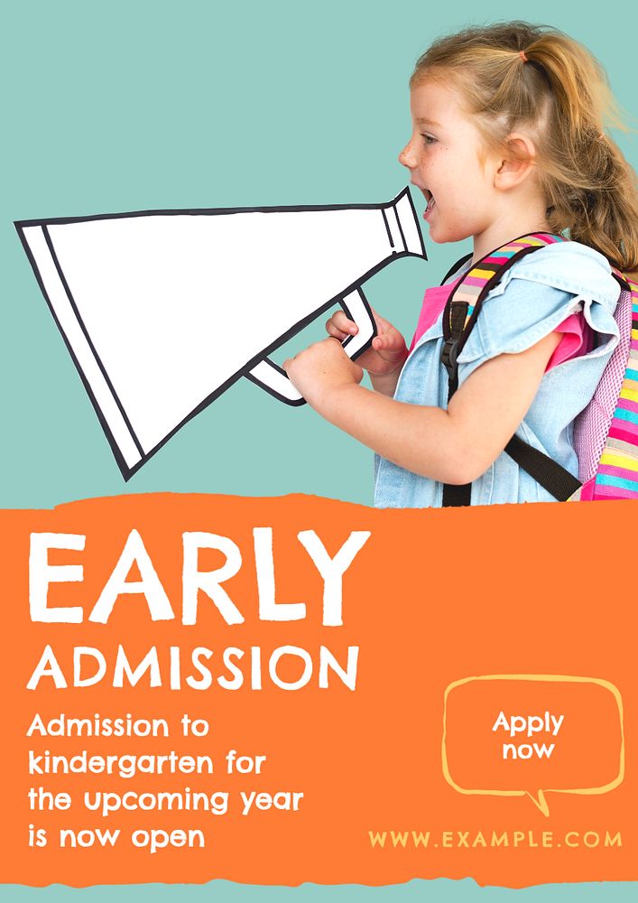 Early admission poster template, editable text and design