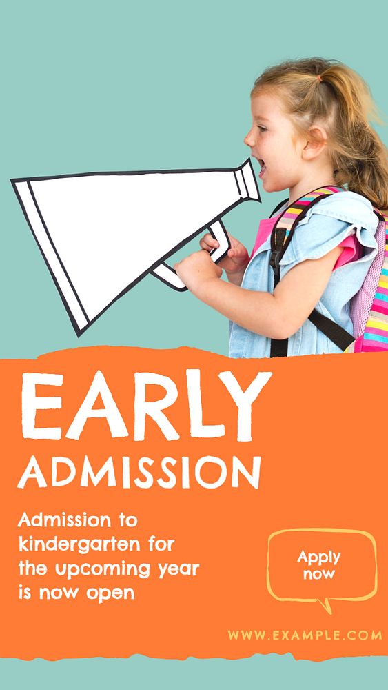 Early admission Facebook story template, editable design