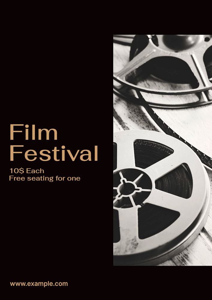 Film festival  poster template, editable text and design