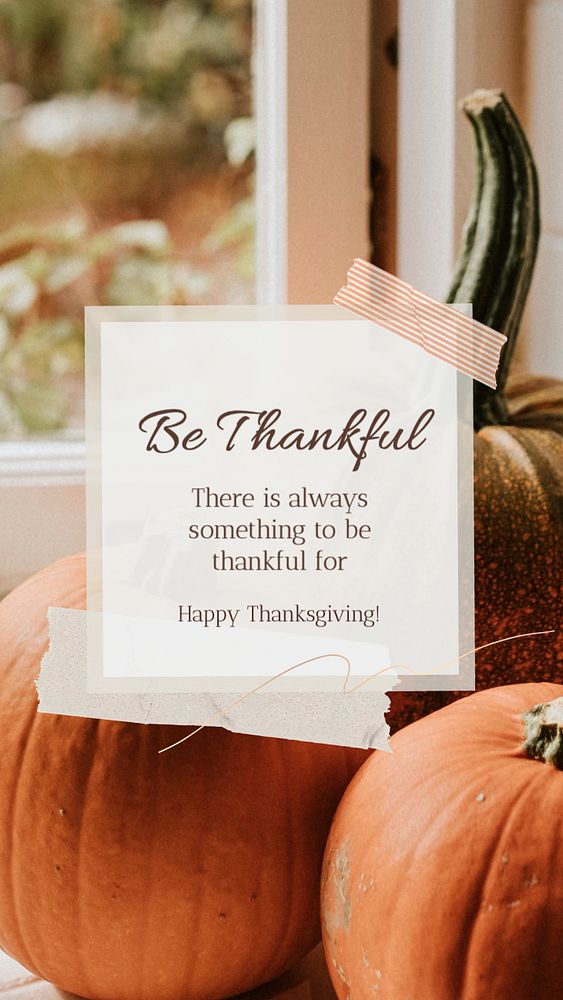 Be thankful  Instagram story template, editable text