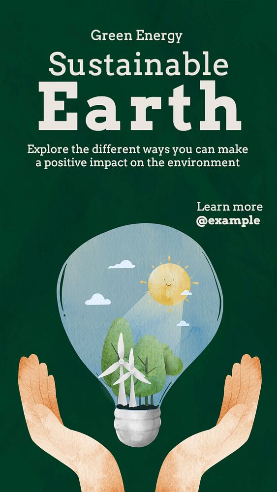 Sustainable earth Instagram story template, editable text