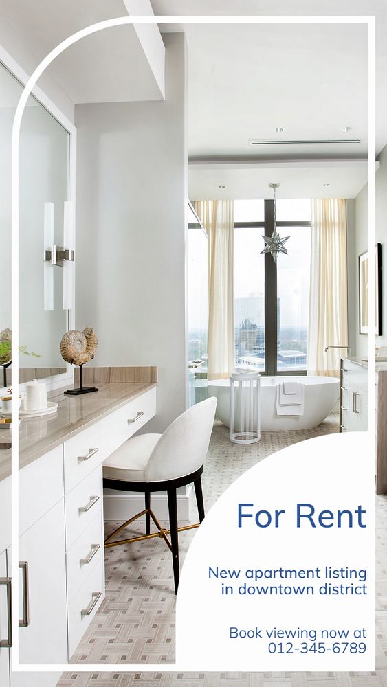 For rent Instagram story template, editable text