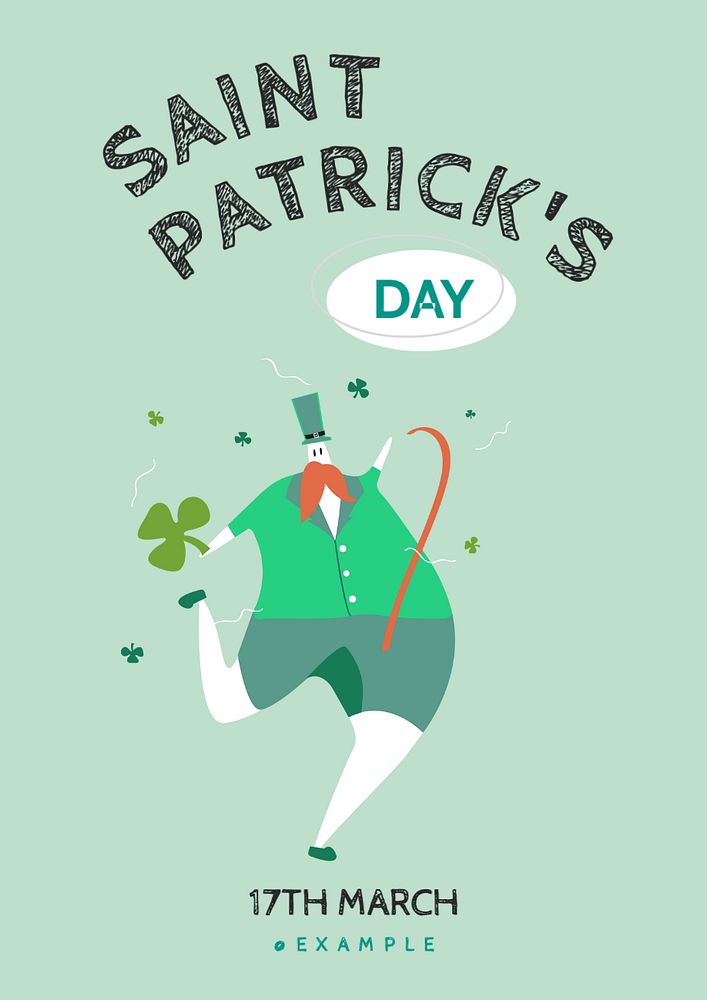 St. Patrick's Day poster template, editable text and design