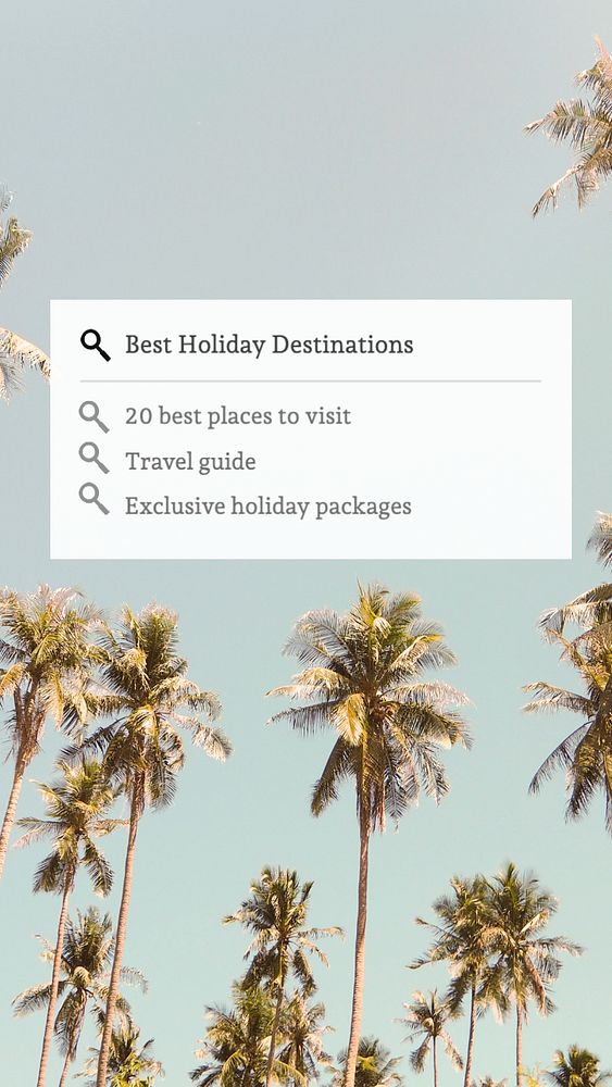 Holiday destinations Instagram story template, editable text