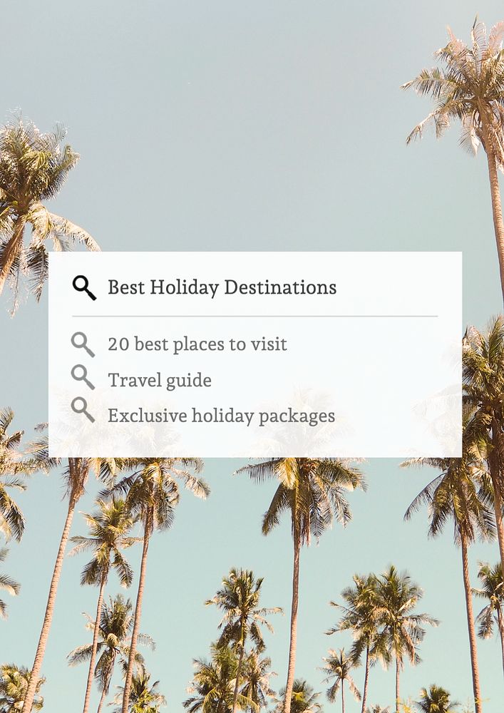 Holiday destinations poster template, editable text and design