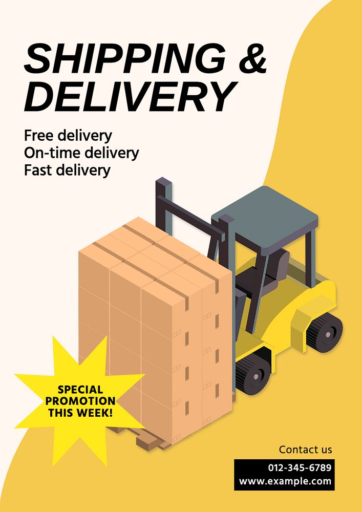 Shipping & delivery poster template, | Premium Editable Template - rawpixel