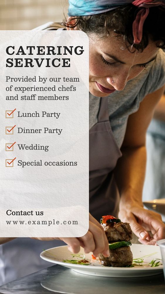 Catering service Instagram story template, editable text