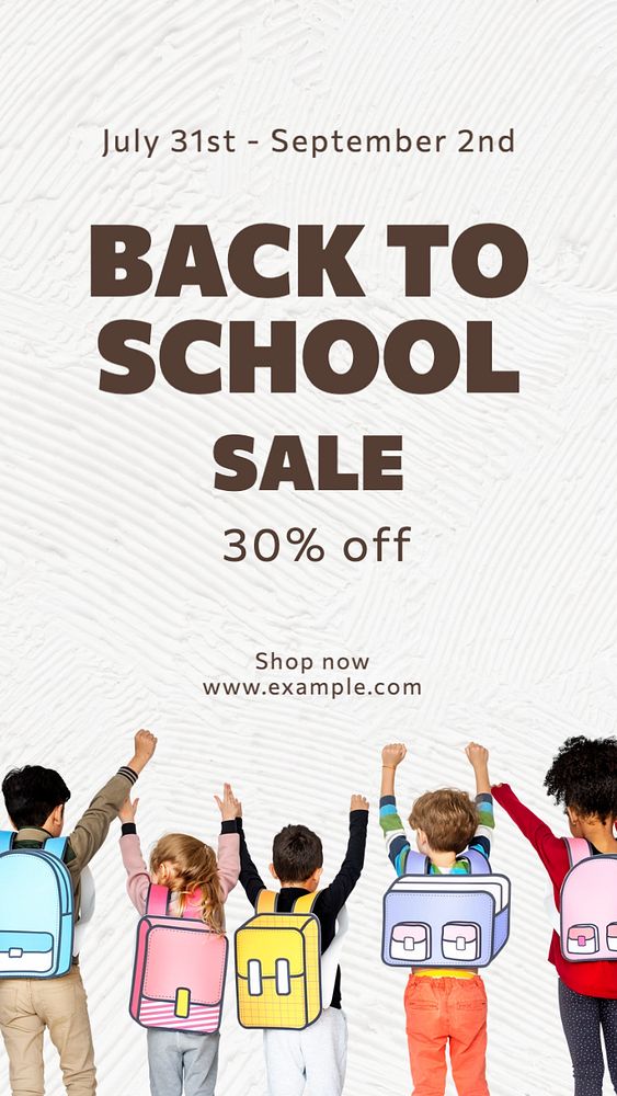 Back to school sale Facebook story template, editable design