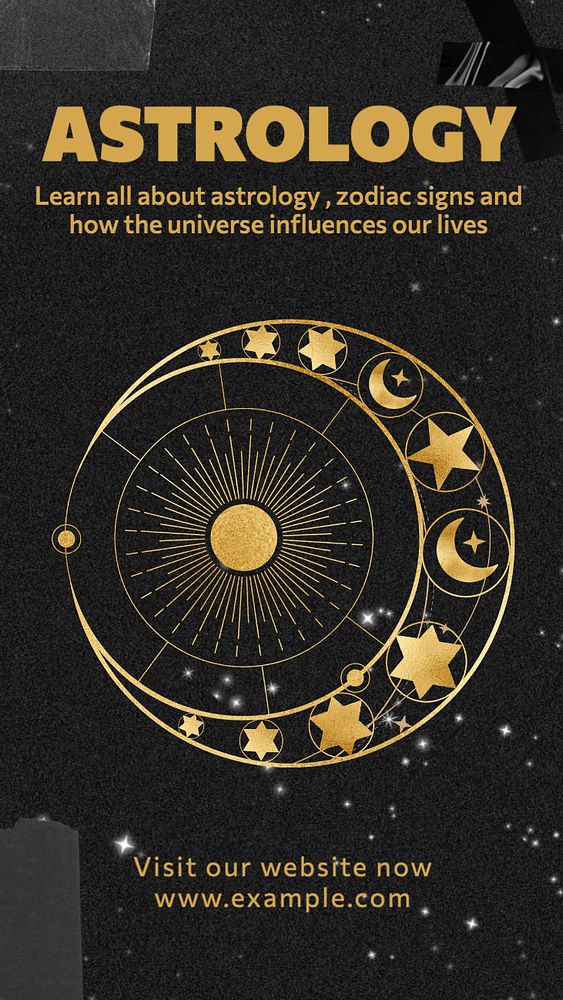 Astrology Instagram story template, editable text