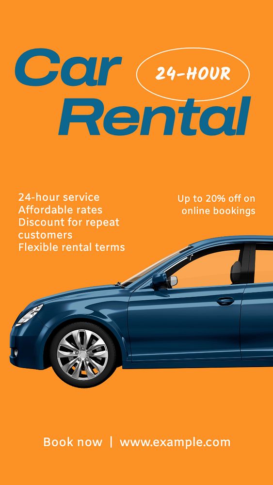 Car rental Instagram story template, editable text