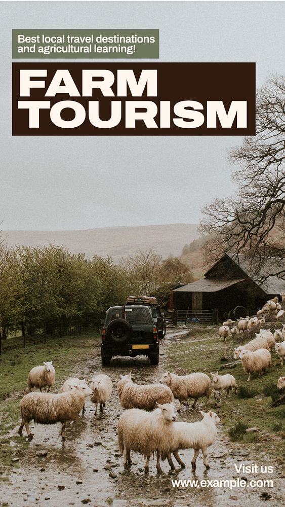 Farm tourism Instagram story template, editable text