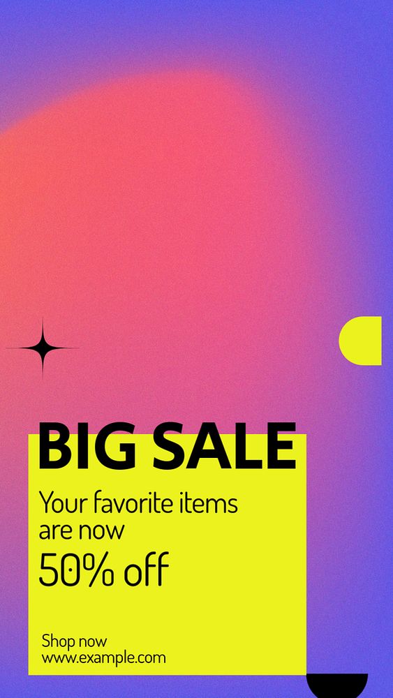 Big sale  Instagram story template, editable text