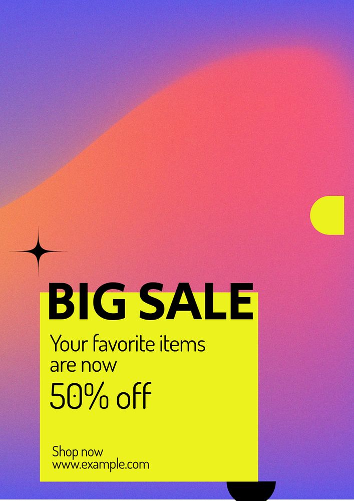 Big sale  poster template, editable text and design