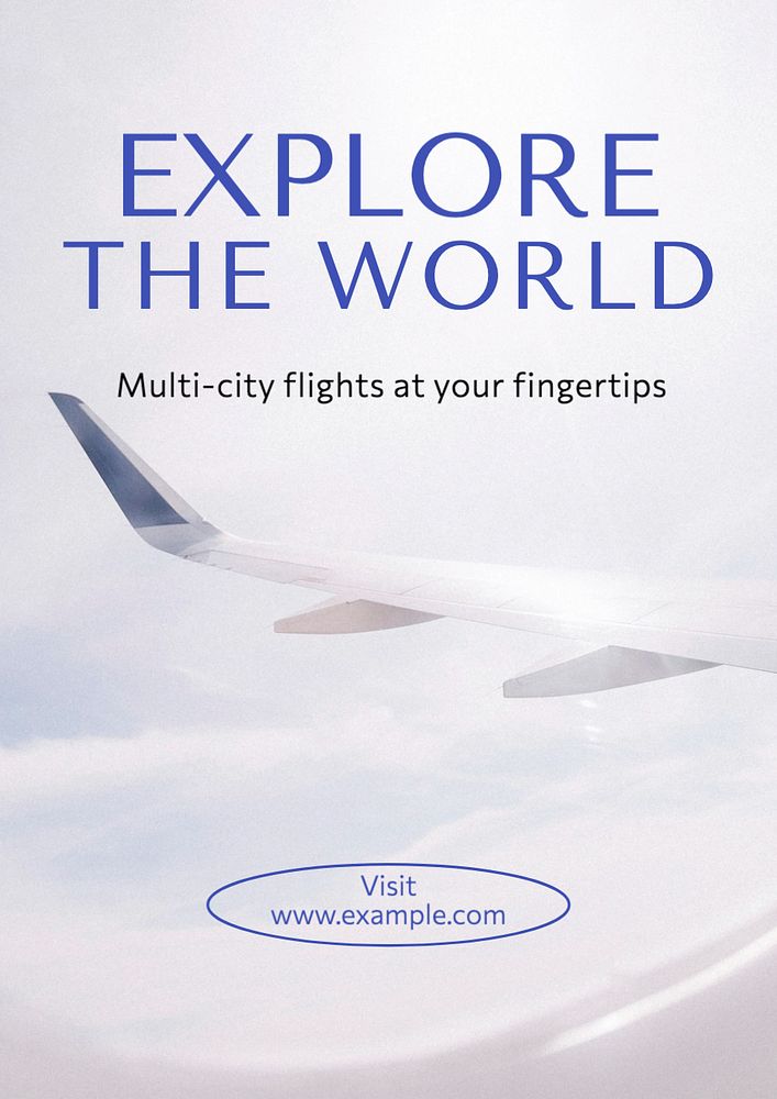 Travel the world poster template, editable text and design