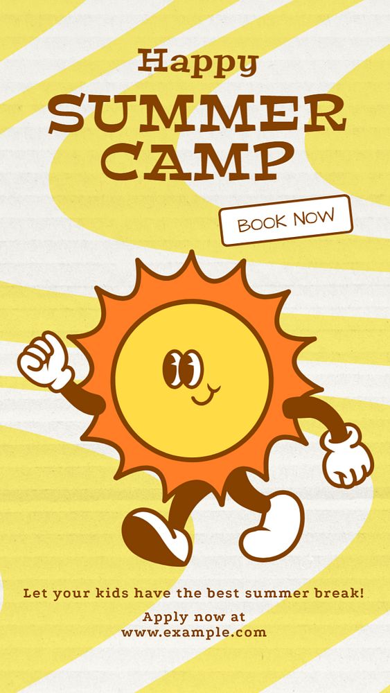 Summer camp Facebook story template, editable design