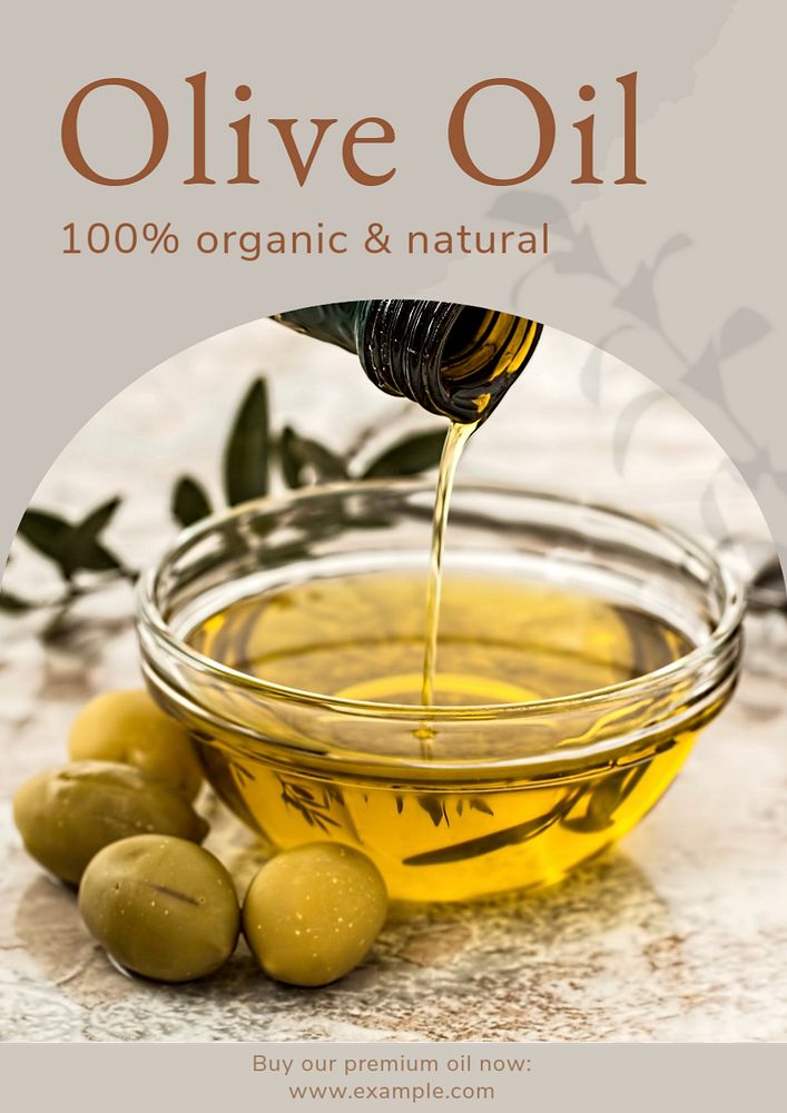 Olive oil  poster template, editable text and design