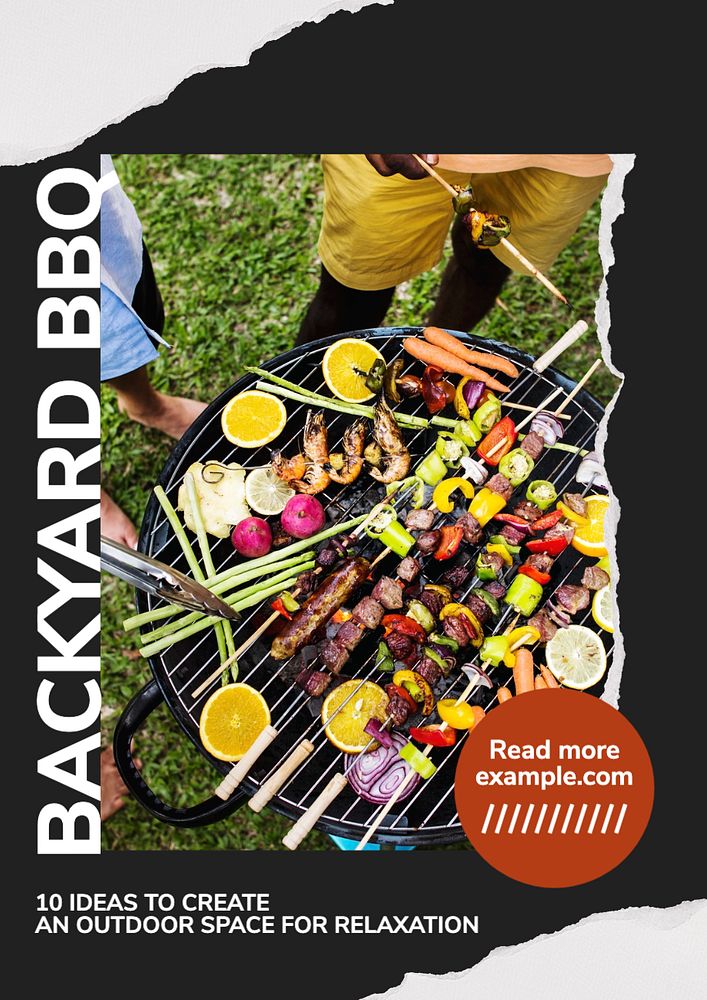 Backyard BBQ  poster template, editable text and design