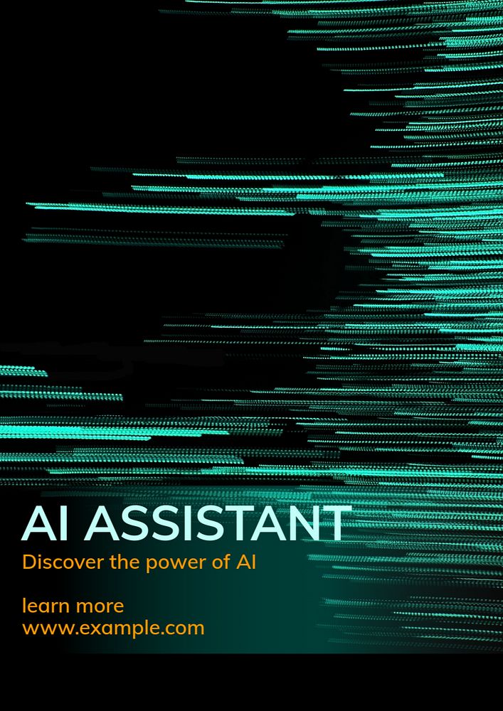 AI assistant  poster template, editable text and design