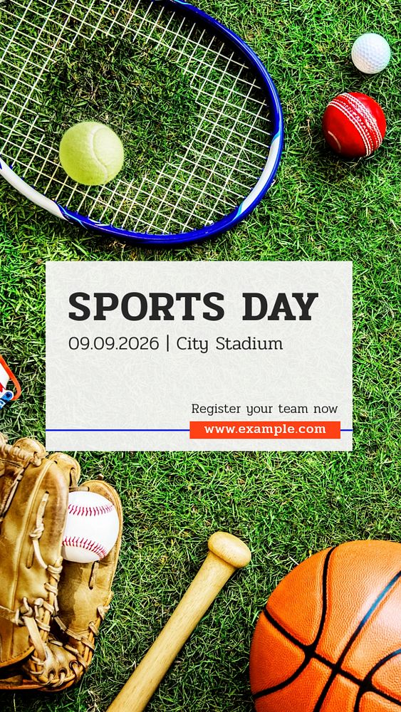 Sports day  Instagram story template, editable text