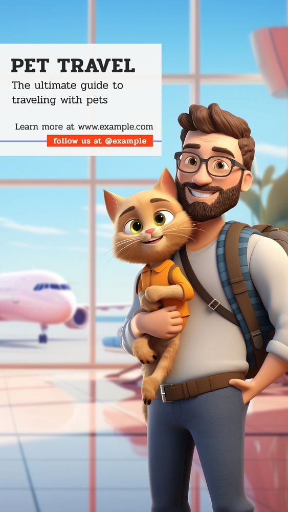 Pet travel  Instagram story template, editable text