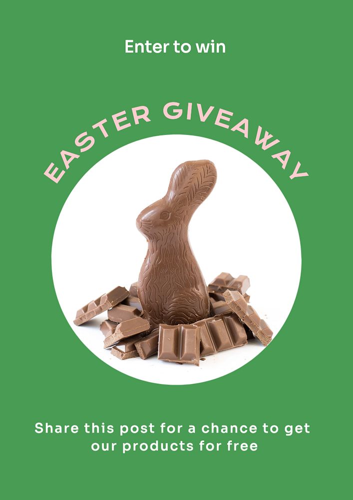 Easter giveaway  poster template, editable text and design