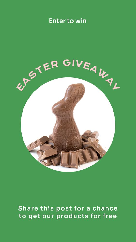 Easter giveaway Instagram story template, editable text