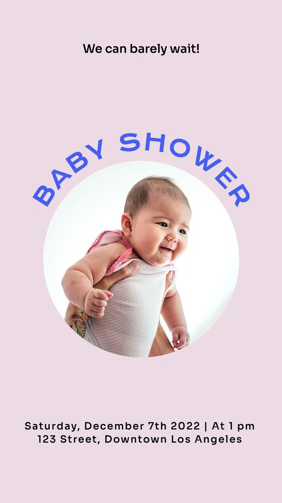 Baby shower  Instagram story template, editable text