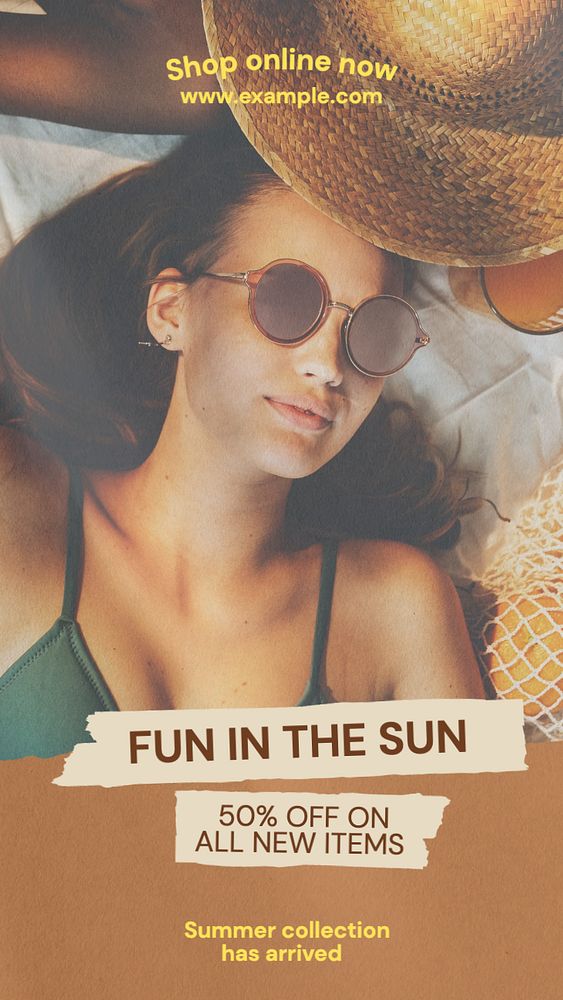 Summer collection  Instagram story template, editable text