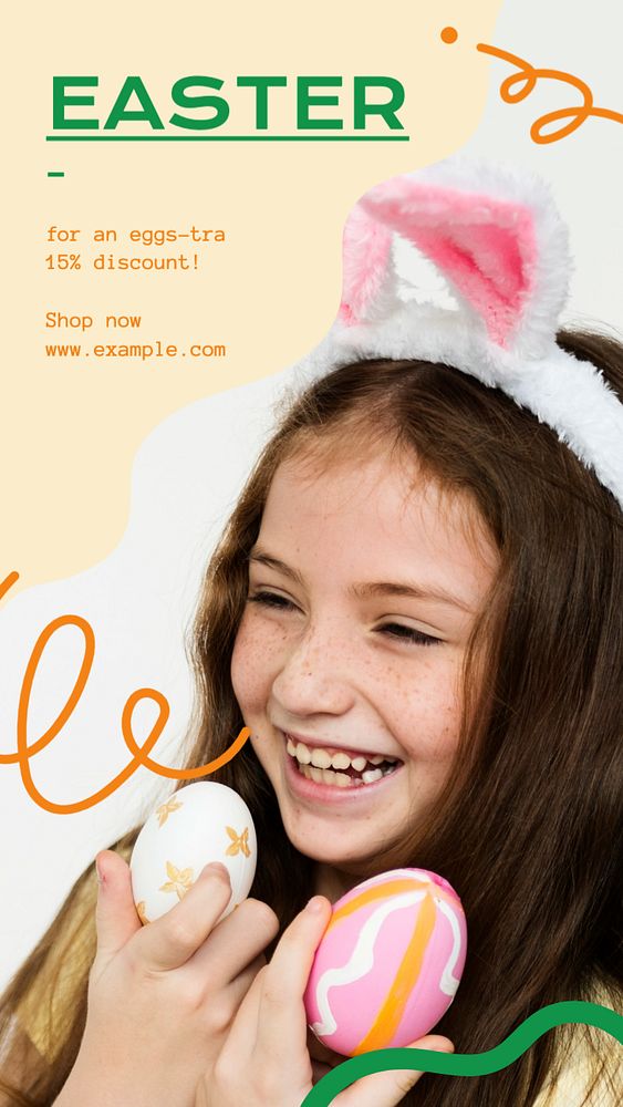 Easter sale Instagram story template, editable text