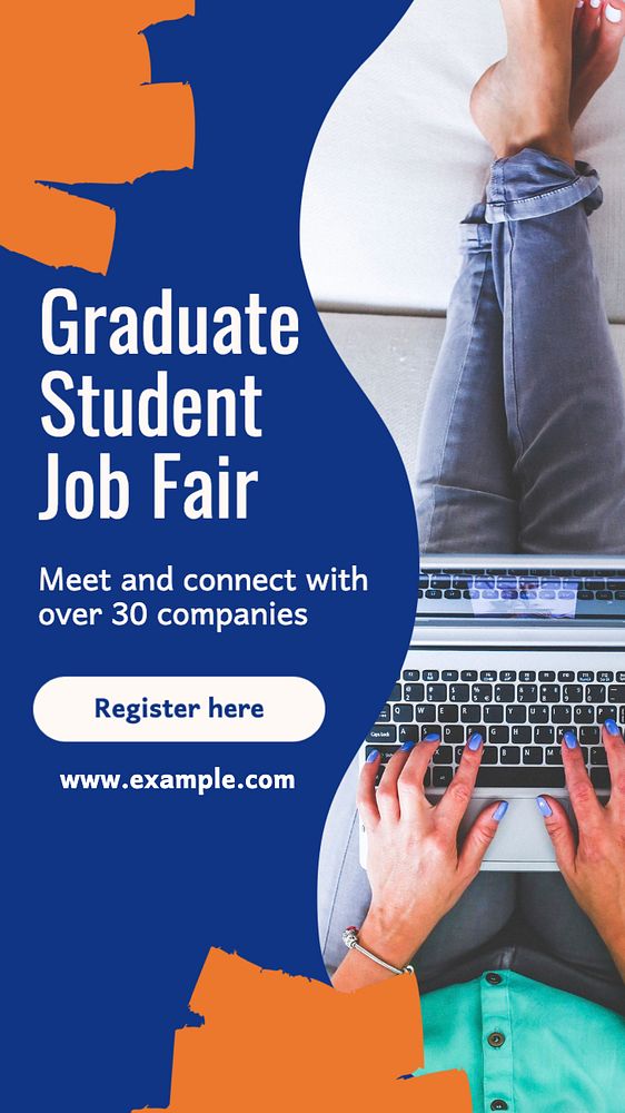 Graduate student job fair  Instagram story template, editable text