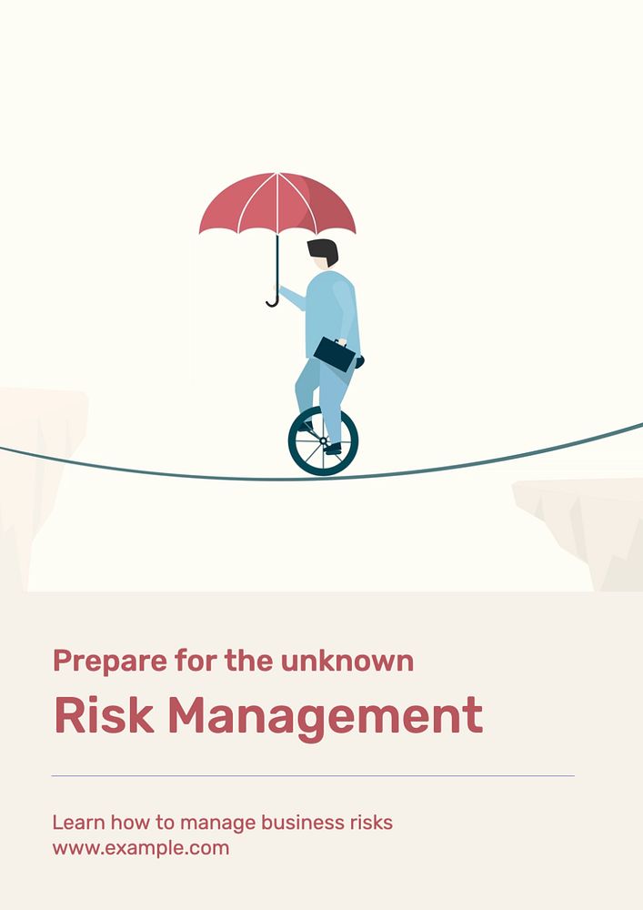 Business risk  poster template, editable text and design