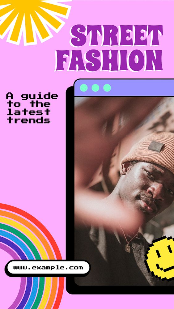 Street fashion  Instagram story template, editable text