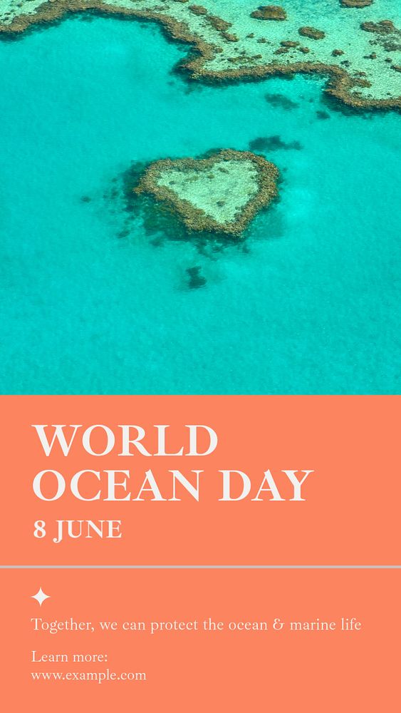 World ocean day  Instagram story template, editable text