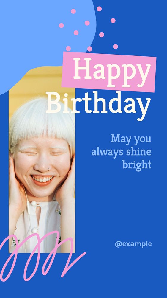 Happy birthday  Instagram story template, editable text