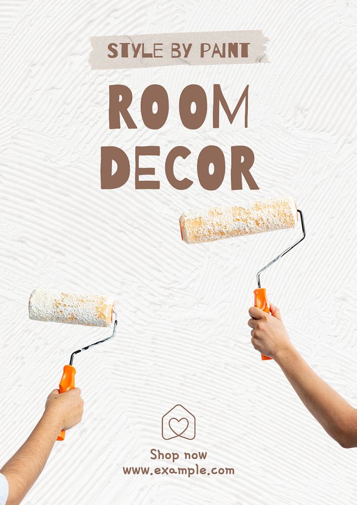 Room decoration poster template, editable text and design